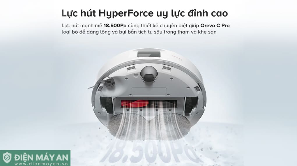 Robot hút bụi lau nhà Roborock Qrevo C Pro - Đen/Trắng